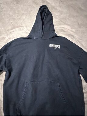 Gymshark Black Hooded Sweatshirt with Small Chest Logo